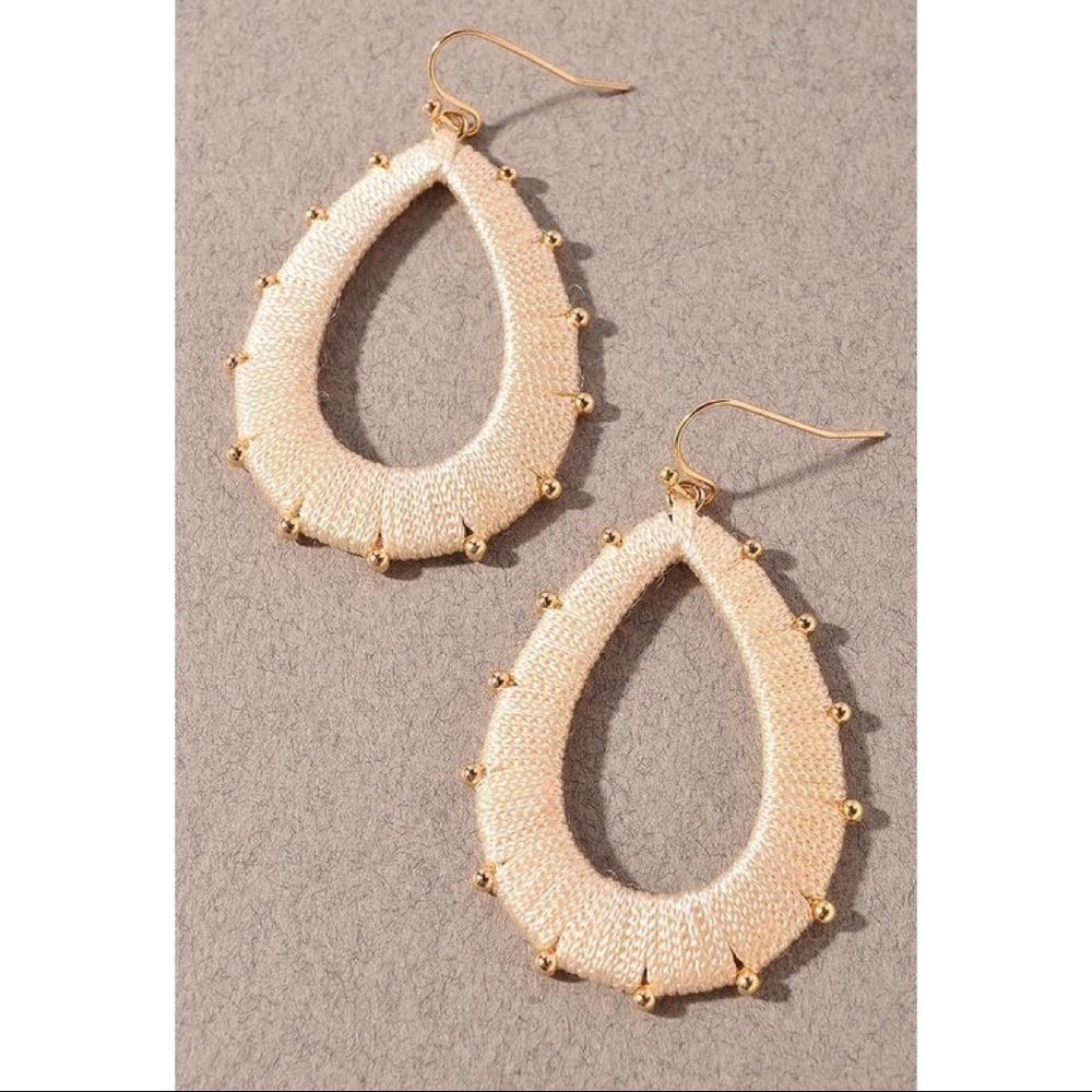 Boho Ivory and Gold Dangle Earrings